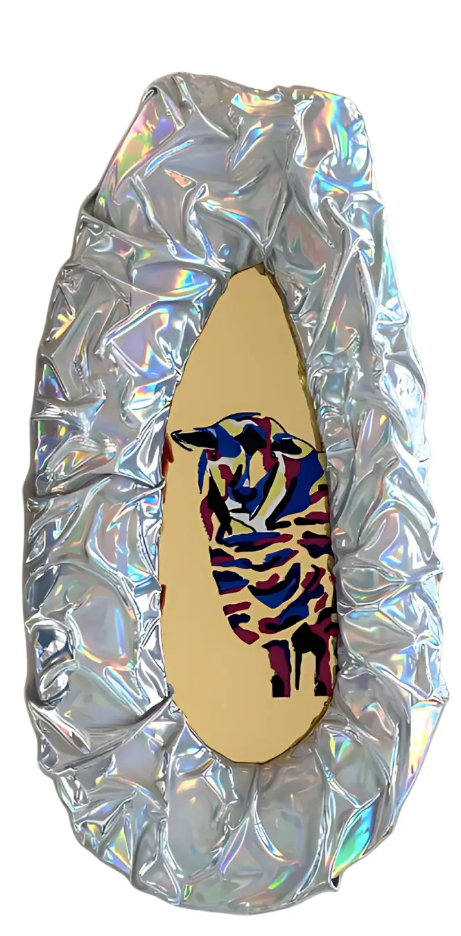 Baby Sheep Papaya, ABS 3D Metallic Mirror